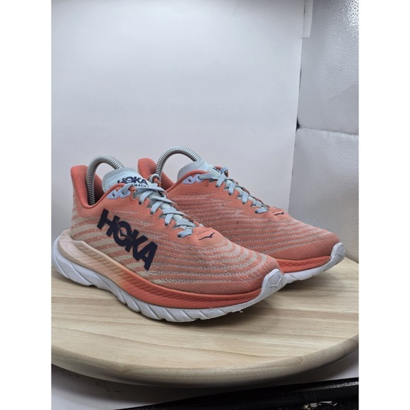 Women's Size 7B - Hoka One One Mach 5 Running Shoes Camellia/Peach Parfait - Picture 5 of 9